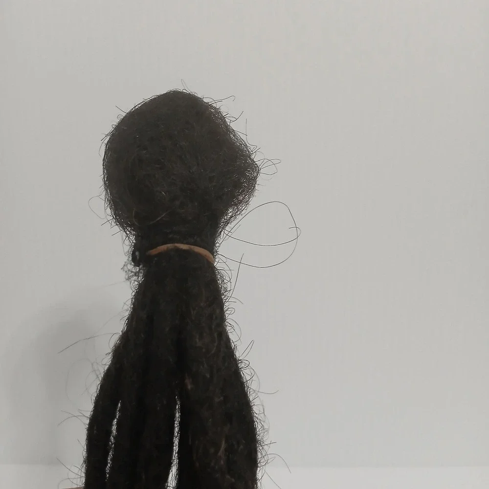 100% Human Hair Handmade Loc Extensions‎ 10 Inch Curly Ends 50 Strands 1B/30 New